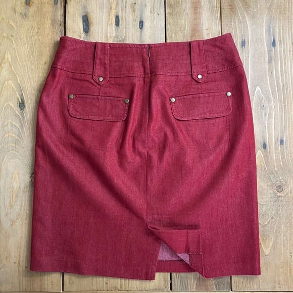 Worthington Red Denim Pencil Skirt 8P - Picture 5 of 5